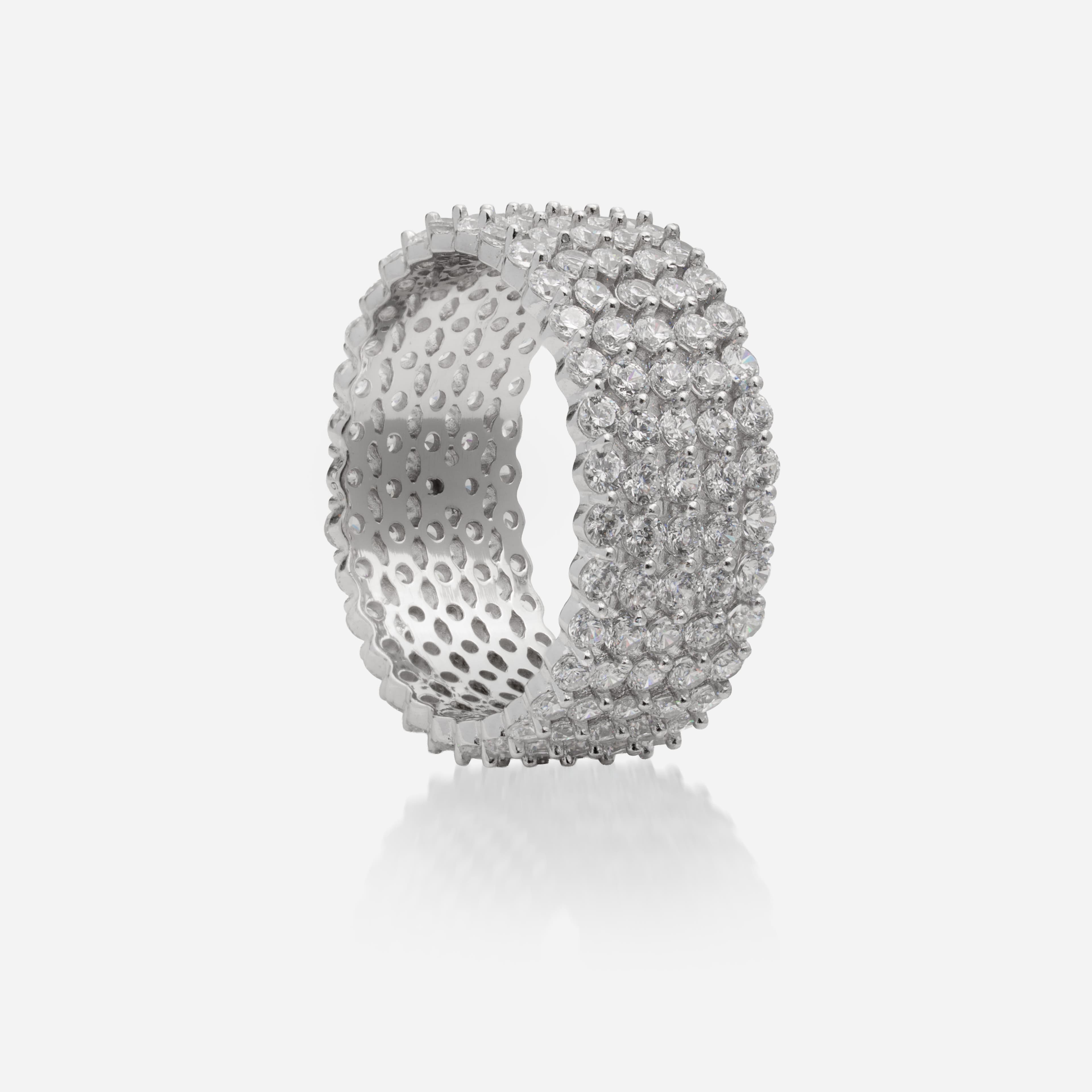 Pavé Éternité Wide Band Ring